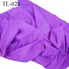 Tissu lingerie ou bain couleur violet satin très haut de gamme largeur 94 cm 280 grs au m2 prix pour 10 centimètres