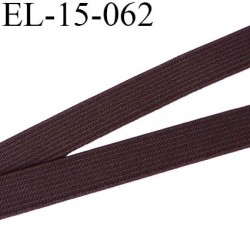 Elastique 15mm plat très belle qualité fabriqué en France couleur marron foncé forte élasticité largeur 15 mm prix au mètre