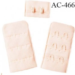 Agrafe attache 30 mm de soutien gorge 3 rangées 2 crochets largeur 30 mm hauteur 55 mm couleur boudoir