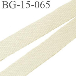 Sangle galon 15 mm couleur écru petit grain en coton très très solide  largeur 15 mm prix au mètre