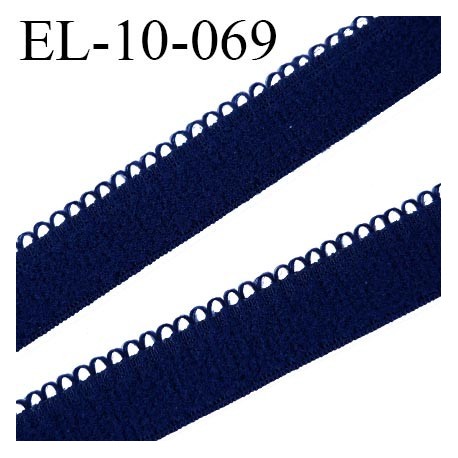 élastique lingerie picot 9 mm couleur bleu marine fabriqué en France largeur 10 mm + 2 mm picot prix au mètre
