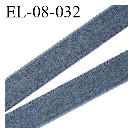 élastique 8 mm plat fin aspect velours spécial lingerie de marque fabriqué en France couleur gris prix au mètre