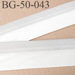 galon ruban 50 mm ganse réhausse couleur écru  et gris en chevron haut de gamme prix au mètre