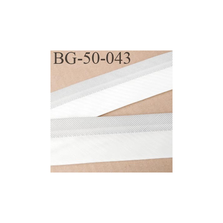 galon ruban 50 mm ganse réhausse couleur écru  et gris en chevron haut de gamme prix au mètre