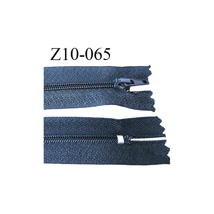 fermeture zip longueur 10 cm gris non séparable largeur 2.4 cm glissière nylon largeur  4 mm