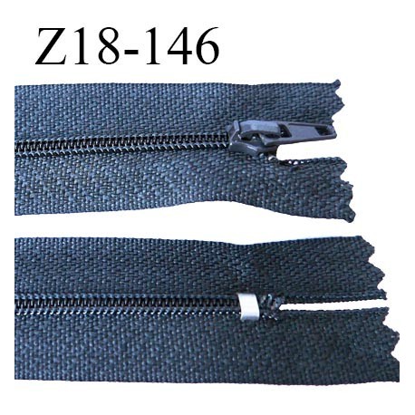 fermeture zip longueur 18 cm gris non séparable largeur 2.4 cm glissière nylon largeur 4 mm