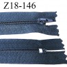 fermeture zip longueur 18 cm gris non séparable largeur 2.4 cm glissière nylon largeur 4 mm
