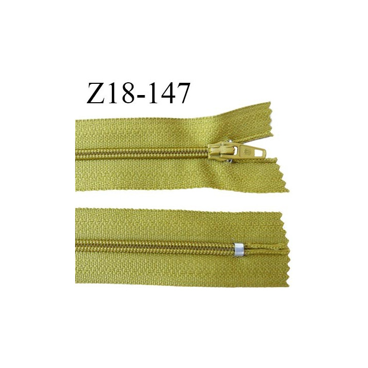 fermeture zip longueur 18 cm caca d'oie non séparable largeur 2.4 cm glissière nylon largeur  4 mm
