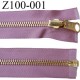 fermeture zip longueur 100 cm couleur vieux rose séparable réversible largeur 3,2 cm largeur de la glissière métal 6 mm