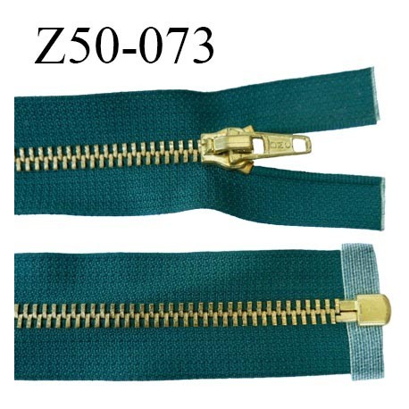 fermeture zip 50 cm couleur vert séparable de marque glissière métal largeur 6 mm largeur 3,2 cm