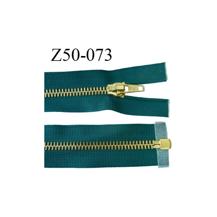 fermeture zip 50 cm couleur vert séparable de marque glissière métal largeur 6 mm largeur 3,2 cm