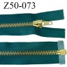 fermeture zip 50 cm couleur vert séparable de marque glissière métal largeur 6 mm largeur 3,2 cm
