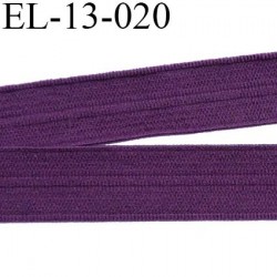 Elastique pré plié 13 mm lingerie couleur aubergine grande marque fabriqué en France largeur 13 mm prix au mètre