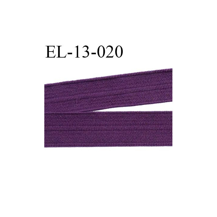 Elastique pré plié 13 mm  lingerie couleur aubergine grande marque fabriqué en France  largeur 13 mm prix au mètre