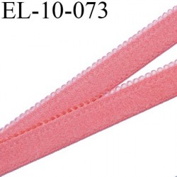 élastique lingerie picot 10 mm couleur corail fabriqué en France largeur 10+1 mm picot prix au mètre