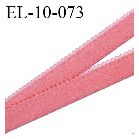 élastique lingerie picot 10 mm couleur corail fabriqué en France largeur 10+1 mm picot prix au mètre