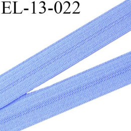 Elastique pré plié 13 mm  lingerie couleur  bleu chardon grande marque fabriqué en France  largeur 13 mm prix au mètre