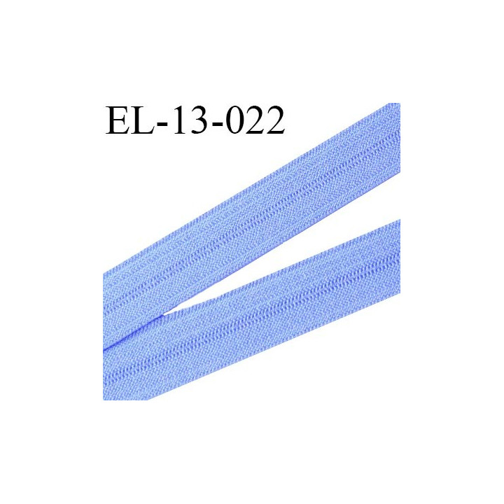 Elastique pré plié 13 mm  lingerie couleur  bleu chardon grande marque fabriqué en France  largeur 13 mm prix au mètre