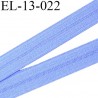 Elastique pré plié 13 mm lingerie couleur bleu chardon grande marque fabriqué en France largeur 13 mm prix au mètre