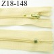 fermeture zip longueur 18 cm jaune pale non séparable largeur 2.4 cm glissière nylon largeur 4 mm