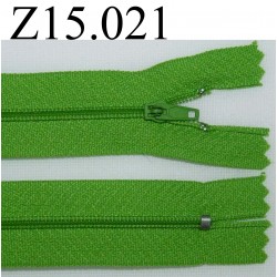 fermeture éclair longueur 15 cm couleur vert zip nylon