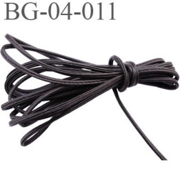 gallon cordon 4 mm ruban ou lien cousu plat façon cuir largeur 4 mm couleur marron foncé  vraiment très solide prix au mètre