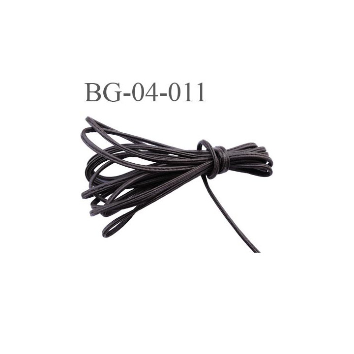 gallon cordon 4 mm ruban ou lien cousu plat façon cuir largeur 4 mm couleur marron foncé  vraiment très solide prix au mètre