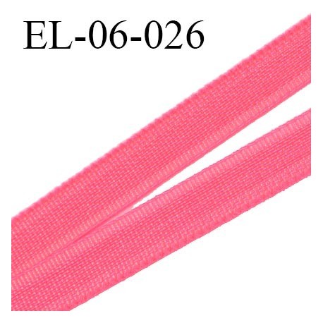 Elastique 6 mm fin spécial lingerie polyamide élasthanne couleur rose fluo largeur 6 mm prix au mètre