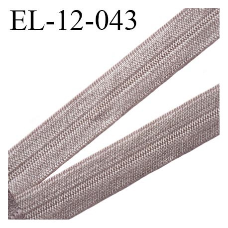 Elastique pré plié 12 mm lingerie couleur gris minéral grande marque fabriqué en France largeur 12 mm prix au mètre