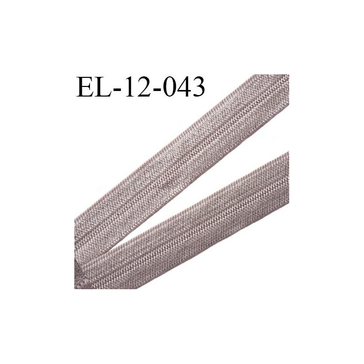 Elastique pré plié 12 mm  lingerie couleur gris minéral grande marque fabriqué en France  largeur 12 mm prix au mètre