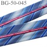 galon ruban 50 mm ganse rehausse ceinture CHRISTIAN LACROIX couleur bleu gris blanc et rouge haut de gamme prix au mètre