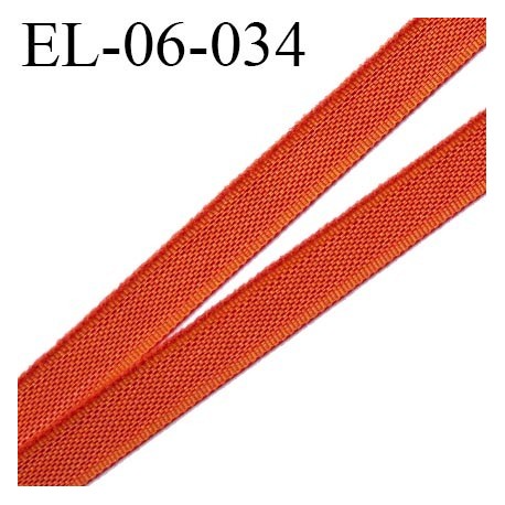 Elastique 6 mm fin spécial lingerie polyamide élasthanne couleur orange cuivré fabriqué en France largeur 6 mm prix au mètre