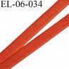 Elastique 6 mm fin spécial lingerie polyamide élasthanne couleur orange cuivré fabriqué en France largeur 6 mm prix au mètre