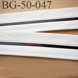 galon ruban 50 mm ganse rehausse ceinture sangle couleur blanc noir et rouge Pierre Cardin haut de gamme prix au mètre