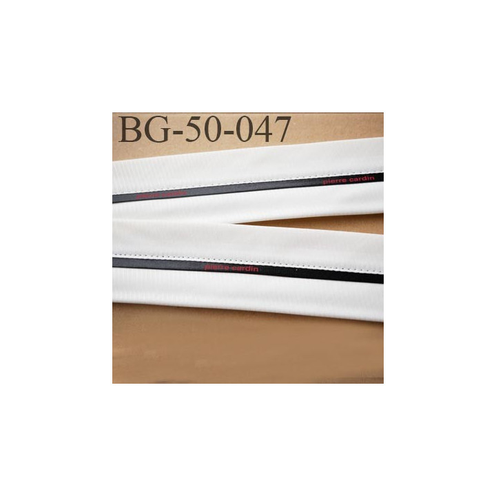 galon ruban 50 mm ganse rehausse ceinture sangle couleur blanc noir et rouge Pierre Cardin haut de gamme prix au mètre