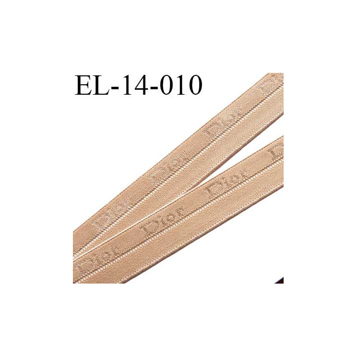 élastique 14 mm pré plié couleur chair clair inscription Dior haut de gamme très doux largeur 14 mm très joli prix au mètre