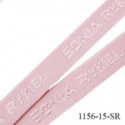 élastique 15 mm de marque Christian Lacroix inscription en surpiquage couleur chair rosé largeur 15 mm prix au mètre