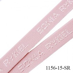 élastique bretelle et lingerie 15 mm de marque Sonia Rykiel inscription en surpiquage couleur chair rosé prix au mètre