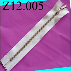 fermeture zip à glissière longueur 12 cm couleur blanc zip métal