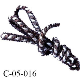 cordon synthétique 5 mm  couleur bronze et argent brillant style lurex diamètre 5 mm prix au mètre