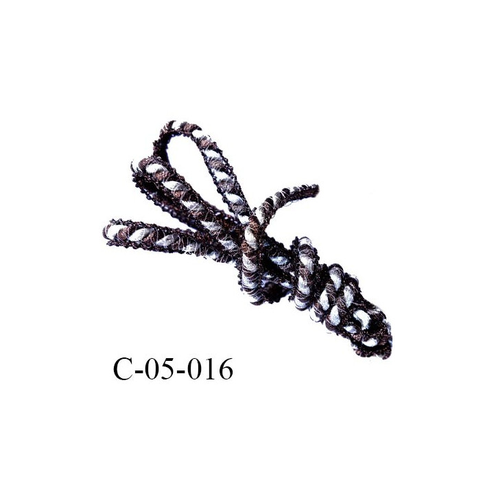 cordon synthétique 5 mm  couleur bronze et argent brillant style lurex diamètre 5 mm prix au mètre