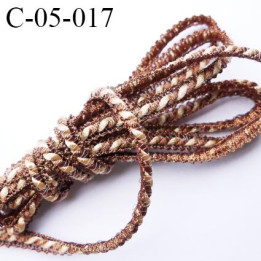 cordon synthétique 5 mm  couleur cuivre et brillant brillant style lurex diamètre 5 mm prix au mètre