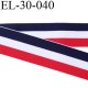 élastique 30 mm aspect velours spécial lingerie , sport très belle qualité bleu blanc rouge doux certifié oeko tex prix au mètre