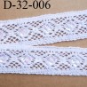 dentelle 32 mm crochet ancienne en coton largeur 30 mm couleur blanc avec des sequins prix au mètre
