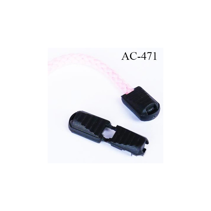embout de  cordon pliable couleur noir, idéal  pour cordon 3 à 5 mm  longueur plié 21 mm largeur 12 mm prix à l'unité