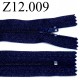 fermeture éclair longueur 12 cm couleur bleu non séparable zip nylon largeur 2.5 cm