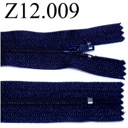 fermeture zip à glissière longueur 12 cm couleur bleu non séparable zip nylon largeur 2.5 cm