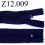 fermeture éclair longueur 12 cm couleur bleu non séparable zip nylon largeur 2.5 cm