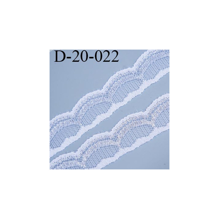 dentelle 20 mm synthétique couleur blanc et argent largeur 20 mm prix au mètre
