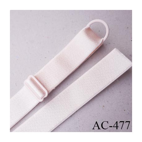 Bretelle 20 mm lingerie SG couleur crème rosé brillant haut de gamme finition avec 1 barettes + 1 anneau prix a la pièce